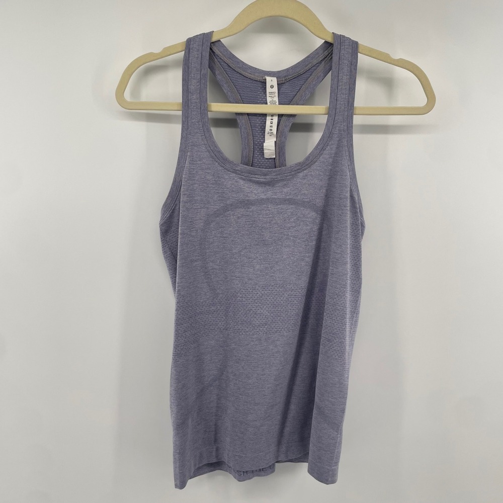 Lululemon Swiftly Tech Racerback Tank Top 2.0 Womens 6 Purple Heathered Training